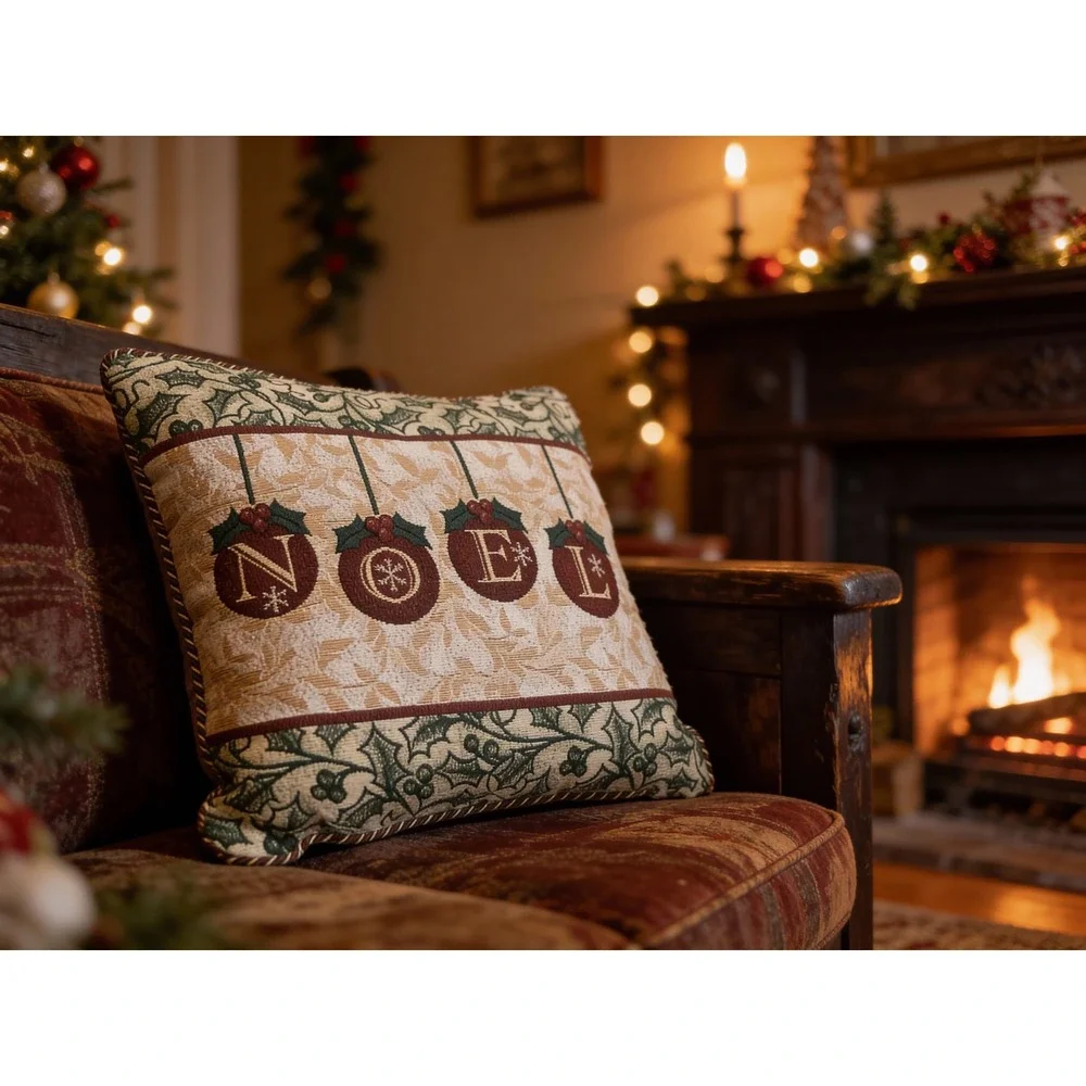 Christmas Noel tapestry Pillow Decorative Holiday Ornaments Rustic Farmhouse‎